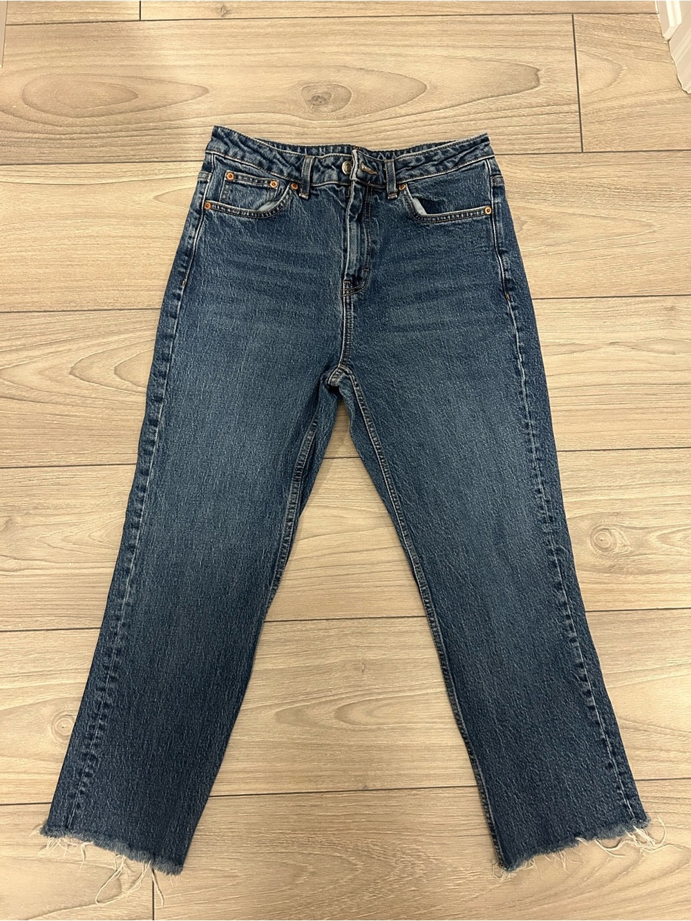 High-Rise Straight Leg Women’s Jeans – Dark Blue